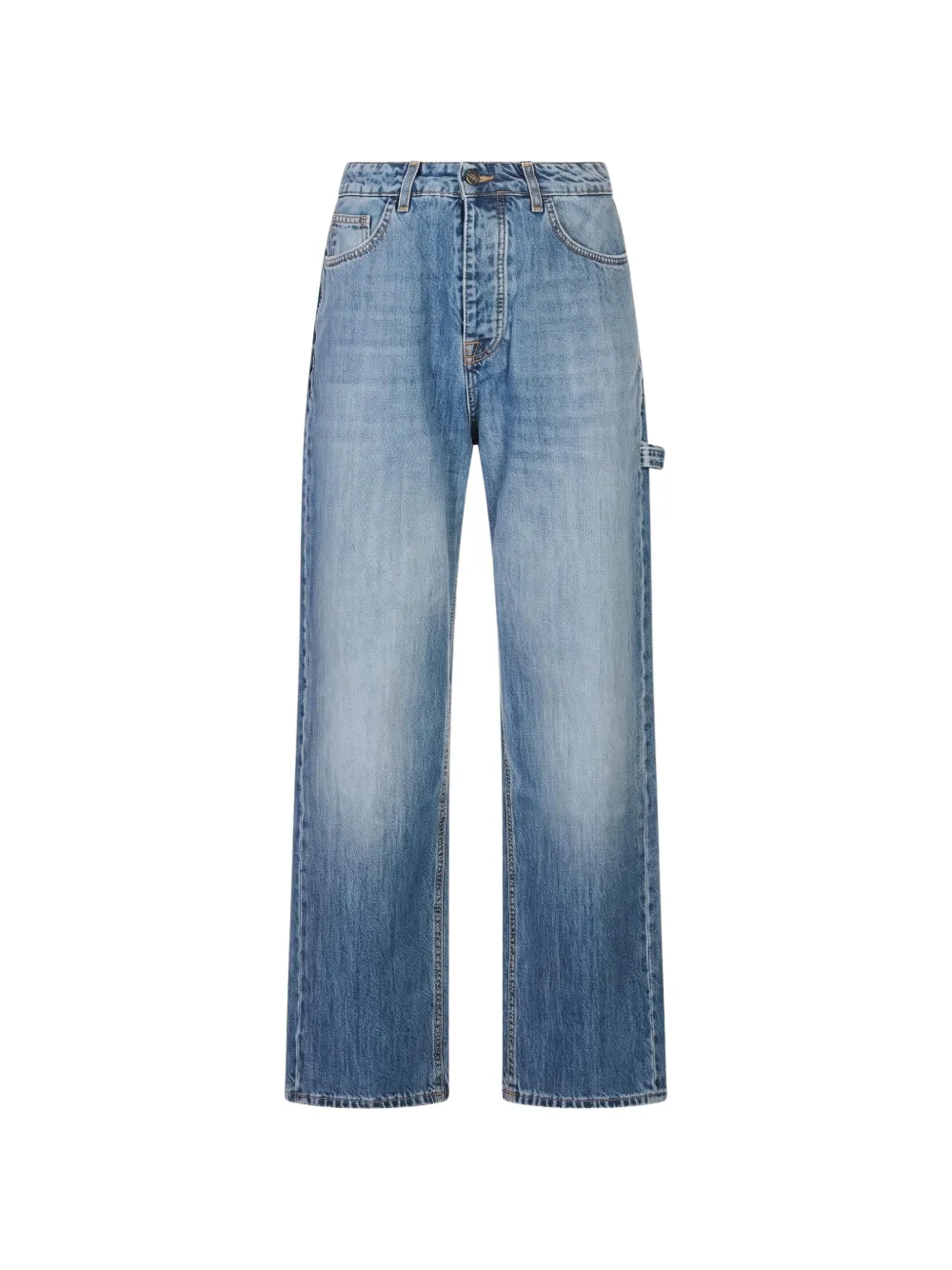 BARROW logo-embroidered carpenter jeans - Blu