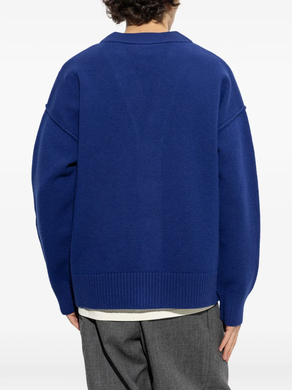 AMI Paris Vest van natuurlijke wol met Ami de Coeur Blauw