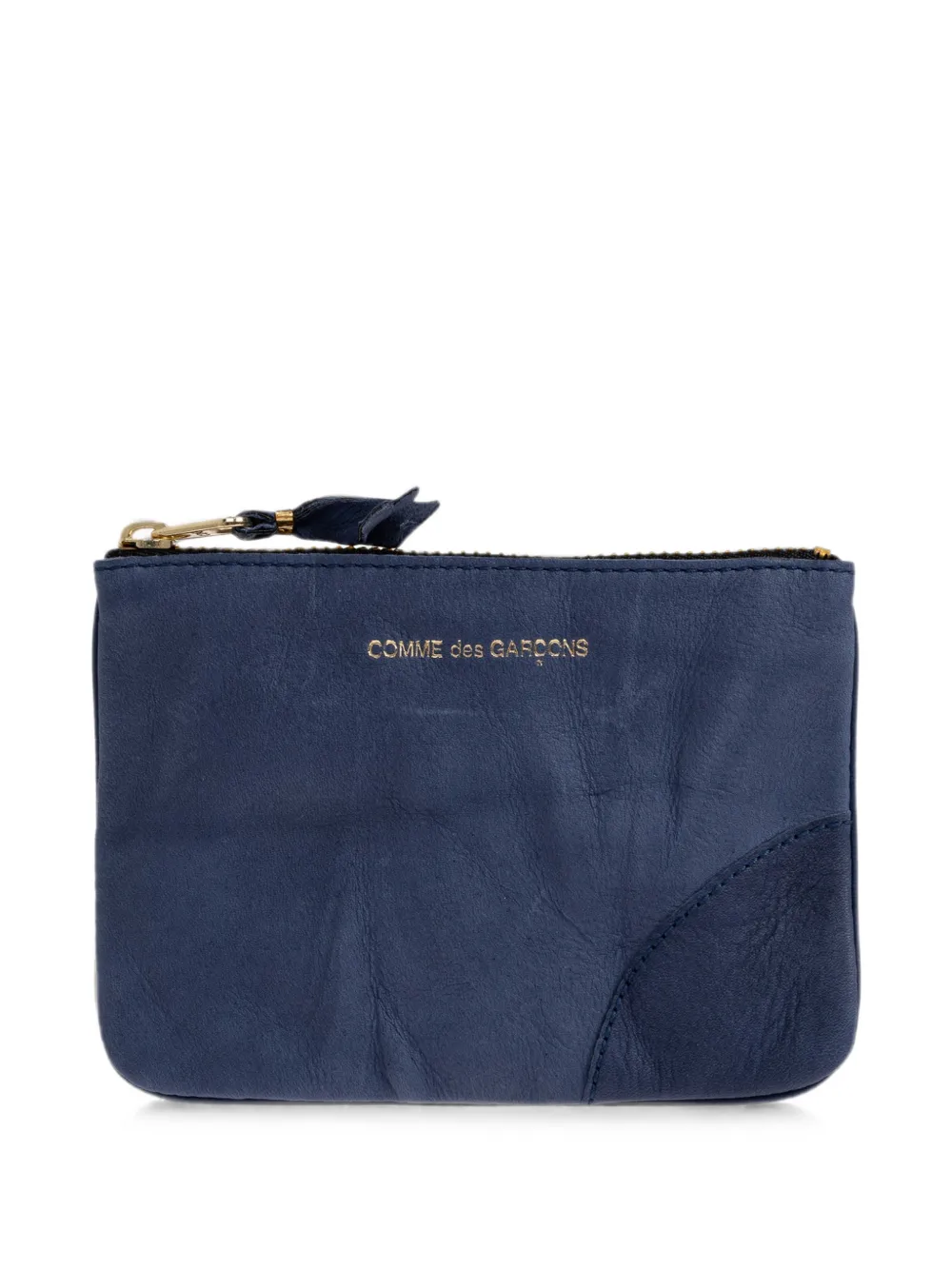 Comme Des Garçons logo-print calf leather pouch - Blu