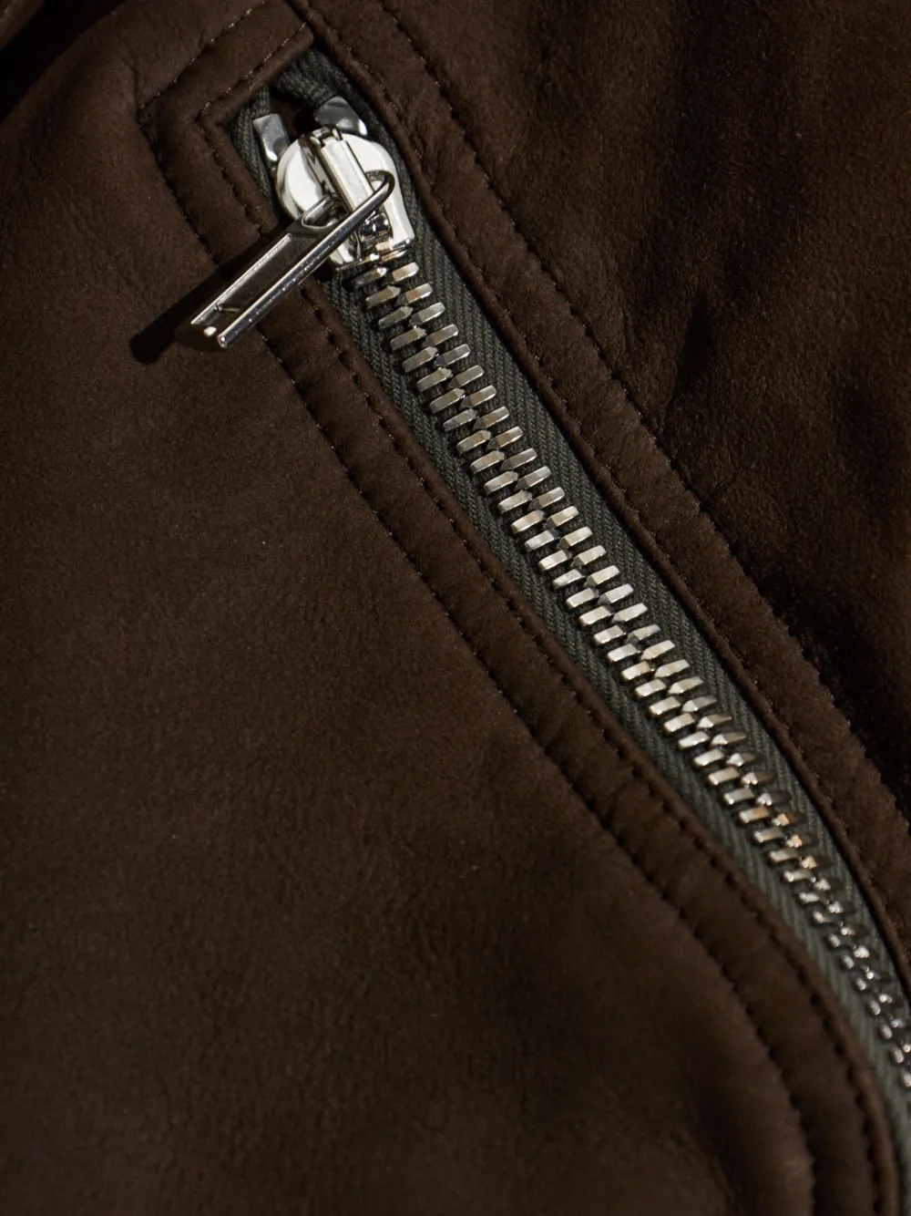 Rick Owens Leren jack met rits Bruin