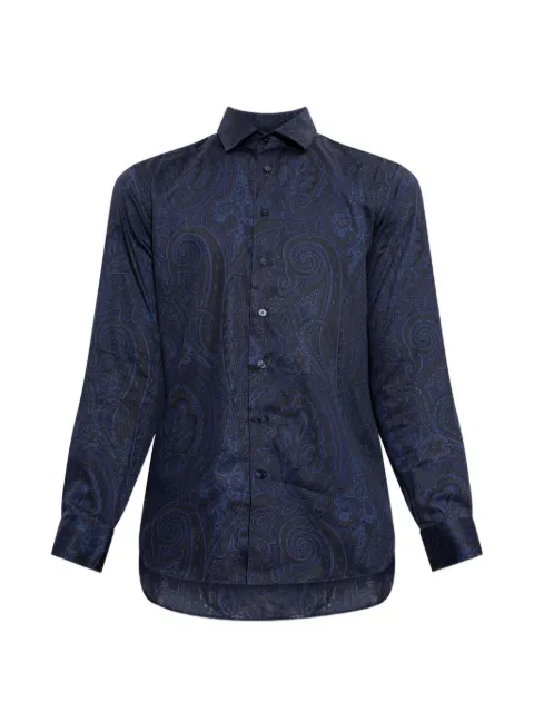 ETRO 아르니카 모티프 코튼 새틴 셔츠