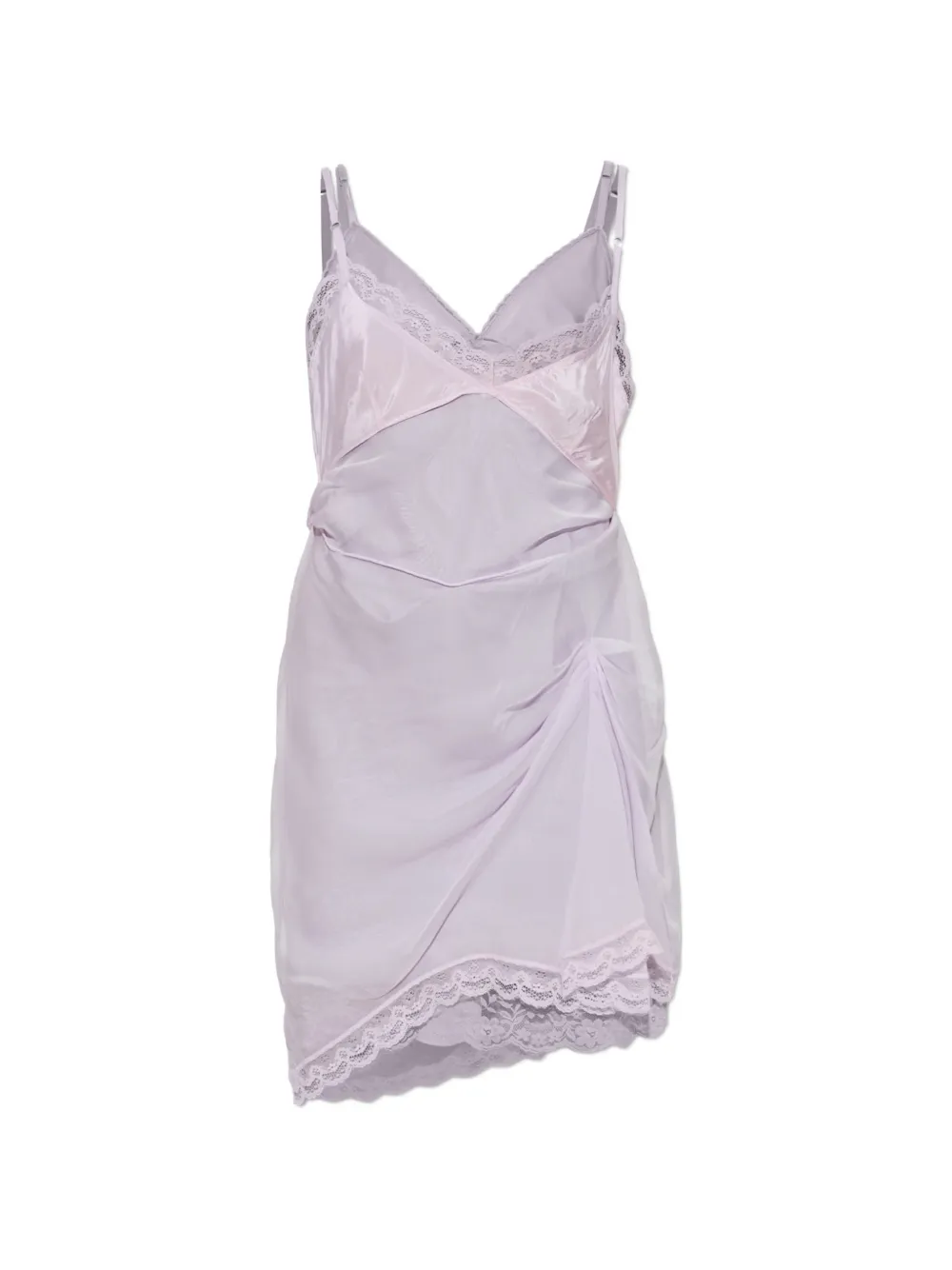 Marc Jacobs lace-trim gathered mini dress - Violett