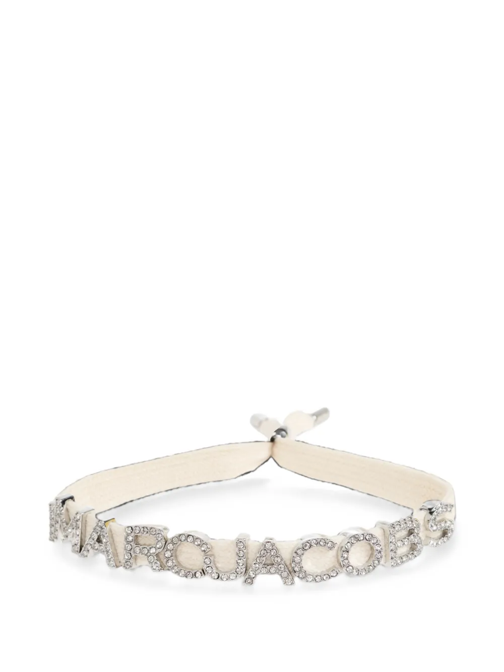 Marc Jacobs crystal-embellished logo-plaque bracelet - Silber