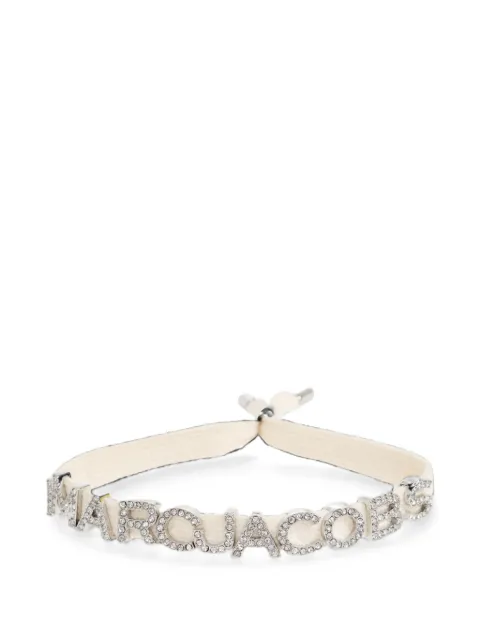 Marc Jacobs crystal-embellished logo-plaque bracelet
