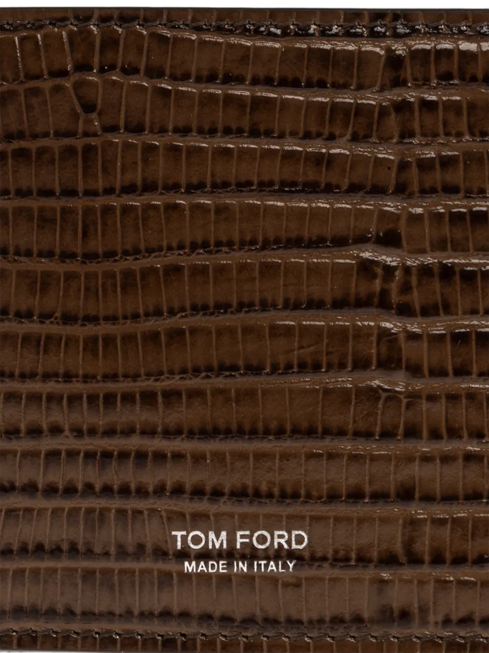 TOM FORD Portemonnee met hagedissen-effect en geldclip Bruin