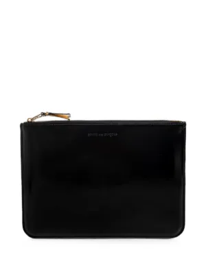 Denim Tears x Comme Des Garçons Leather Zip Wallet | Black | FARFETCH