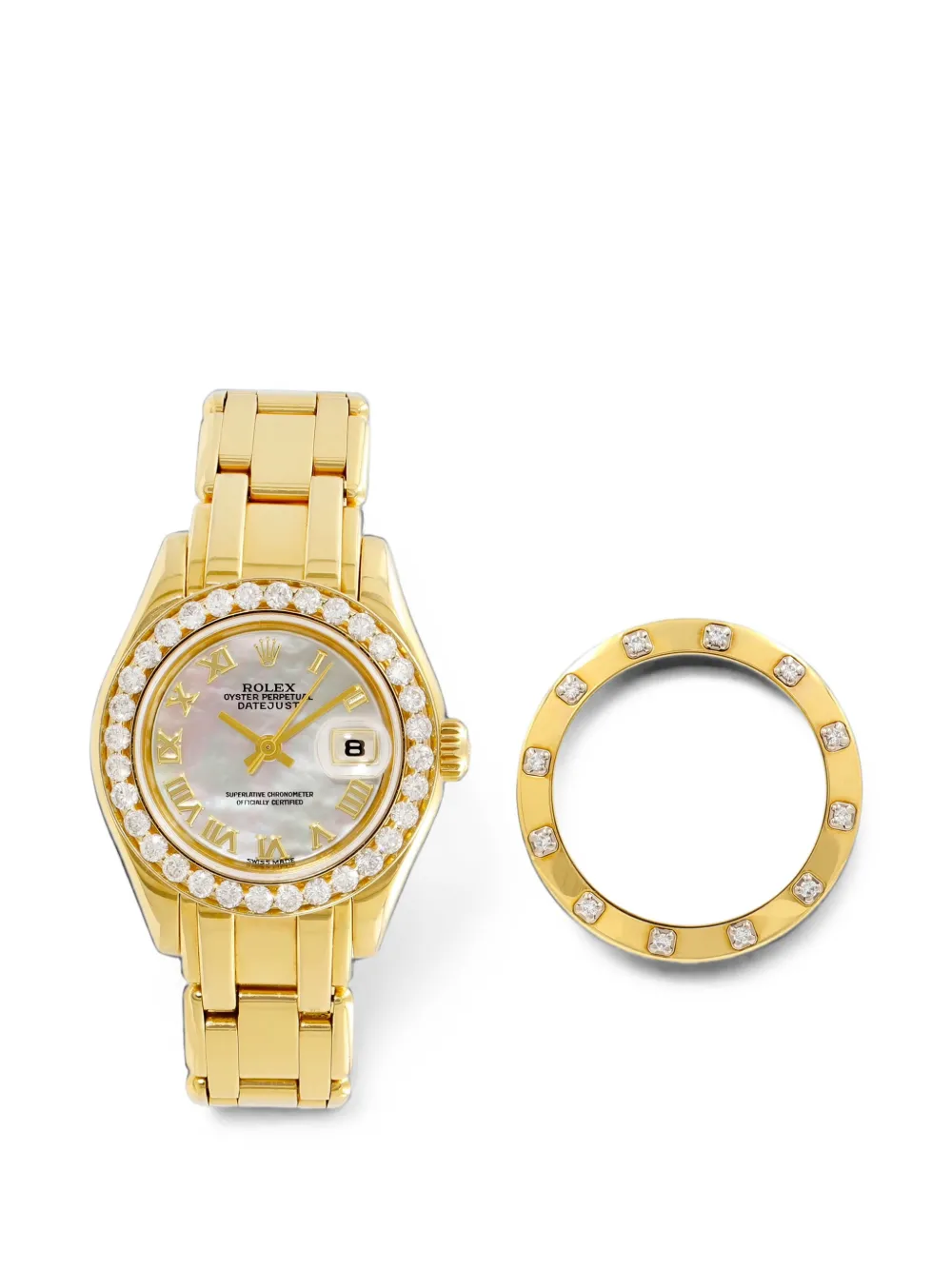 Pre-owned Rolex Pearlmaster Diamond 29mm Watch In Neutrals
