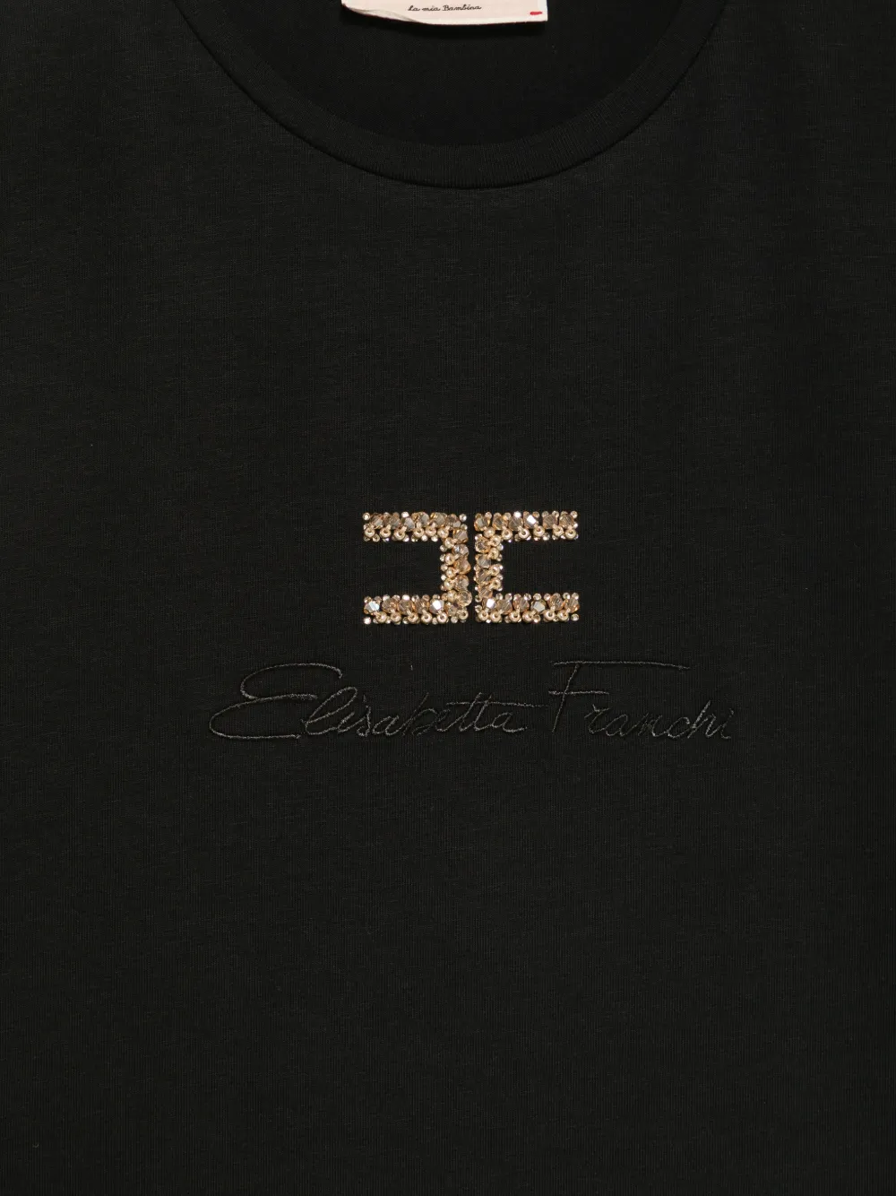 Elisabetta Franchi Kids T-shirt met geborduurd logo Zwart