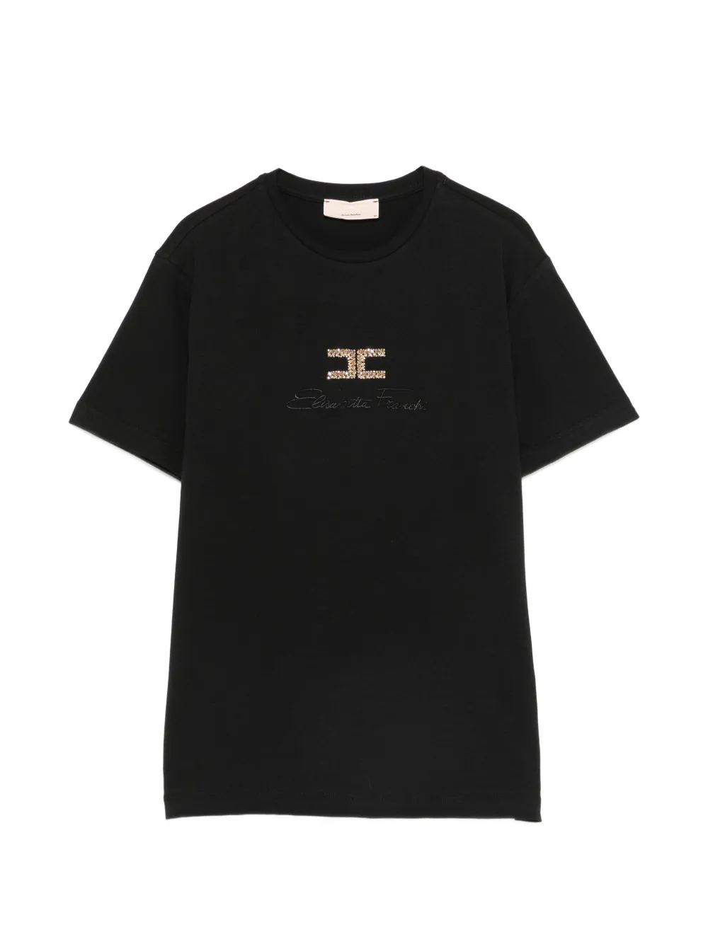 Elisabetta Franchi Kids logo-embroidered T-shirt - Nero