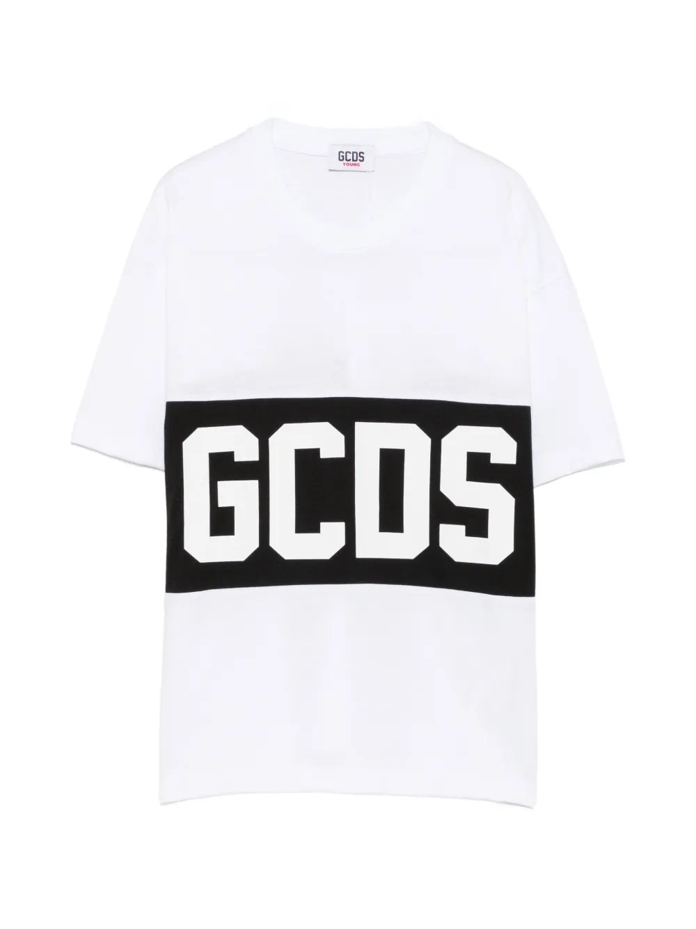 Gcds Kids T-shirt in cotone con logo - Bianco