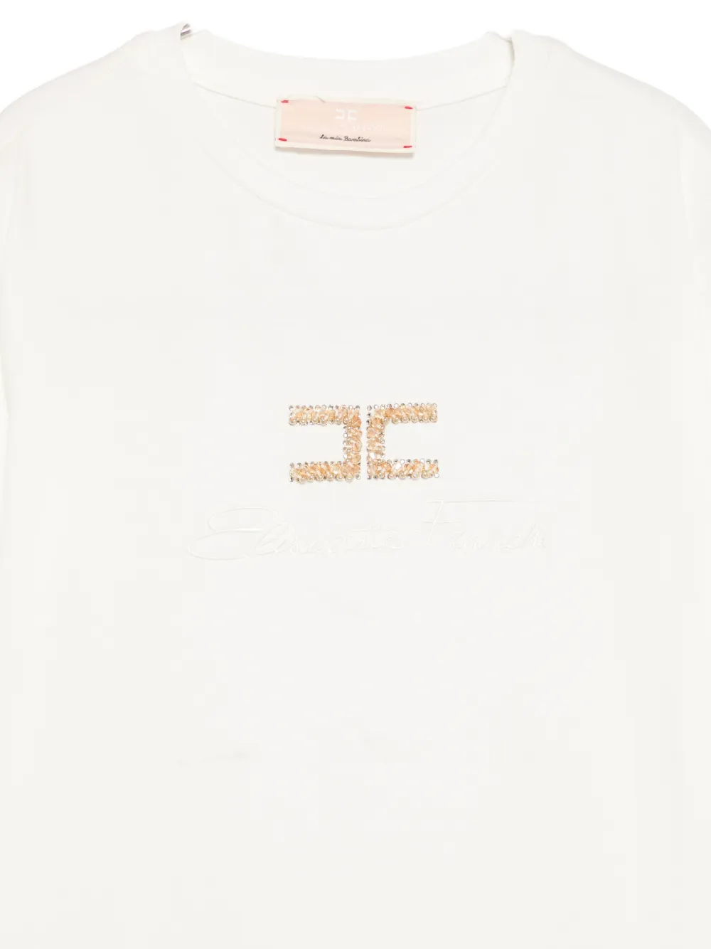 Elisabetta Franchi Kids T-shirt verfraaid met logo Wit