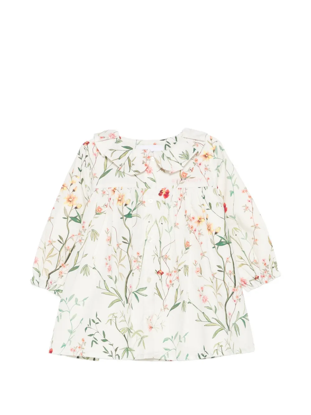 Givenchy Kids floral-print ruffled-collar dress Wit