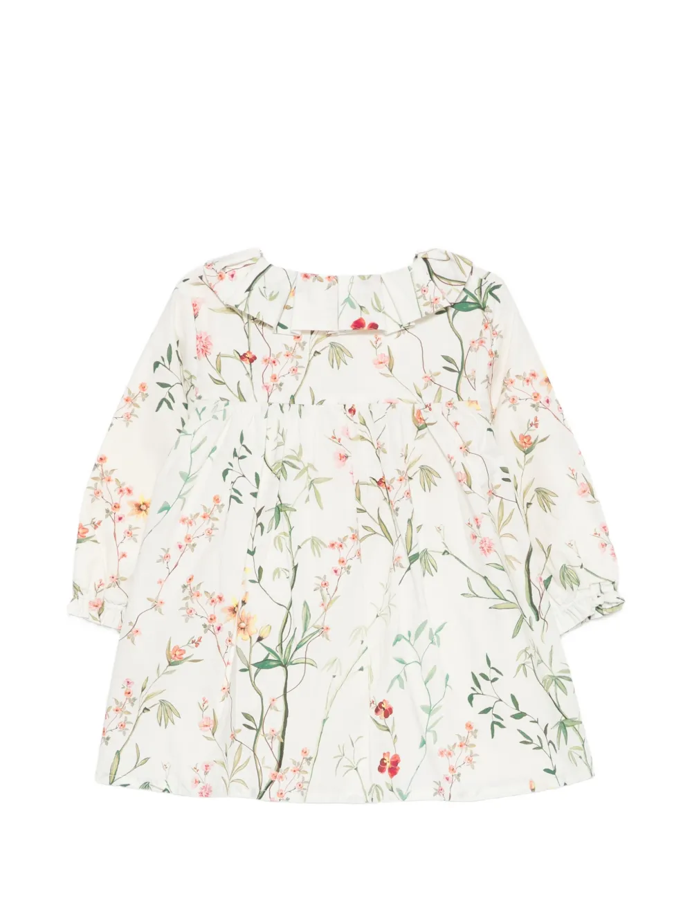 Givenchy Kids floral-print ruffled-collar dress Wit