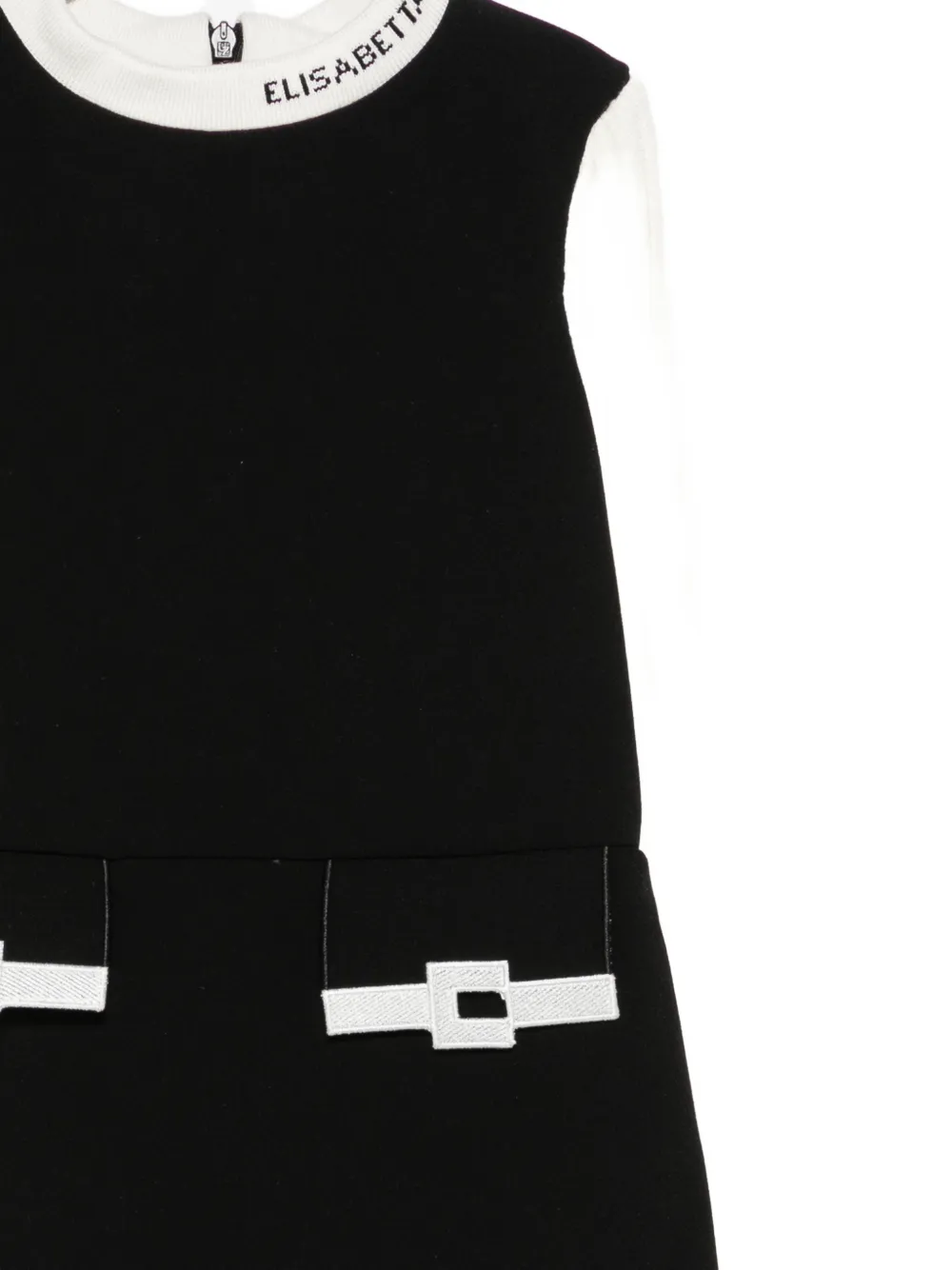 Elisabetta Franchi Kids Jurk met geborduurd logo en gesp Zwart