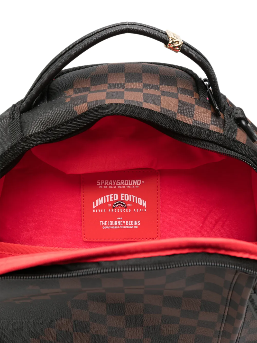 Sprayground Geruite rugzak met haaienpatroon Zwart