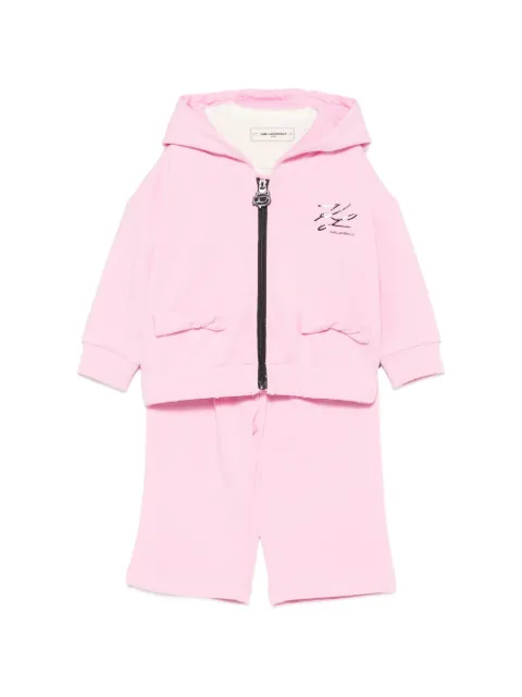Karl Lagerfeld Kids logo-print bow-detail T-shirt and tracksuit set