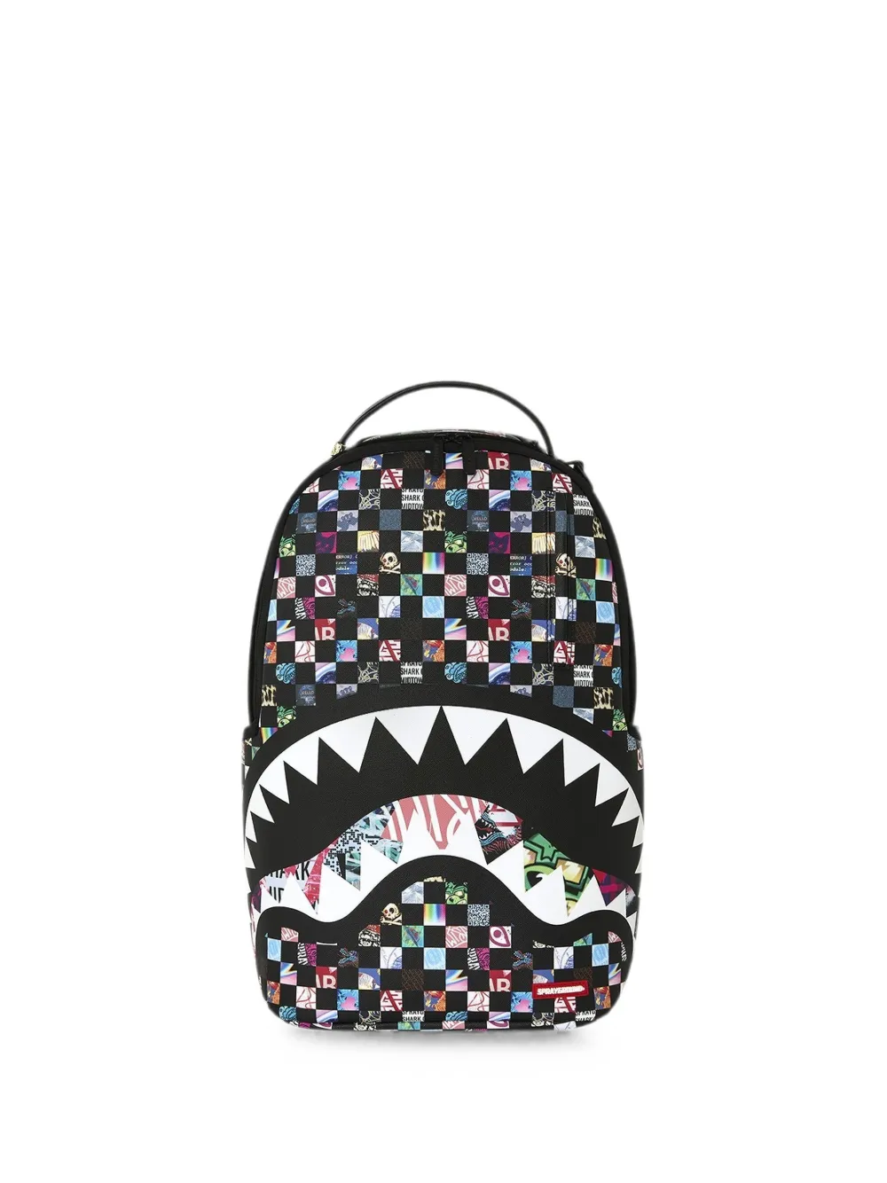 Sprayground Shark Mouth checkered backpack | Black | Image 1