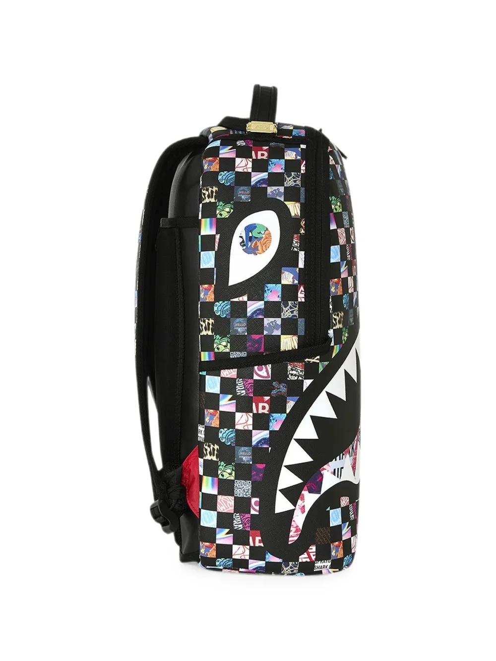 Sprayground Shark Mouth geruite rugzak Zwart