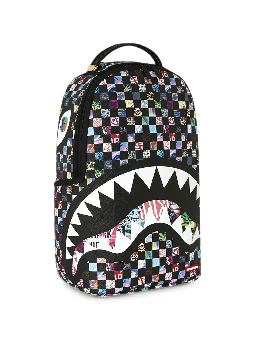 Sprayground Shark Mouth geruite rugzak Zwart