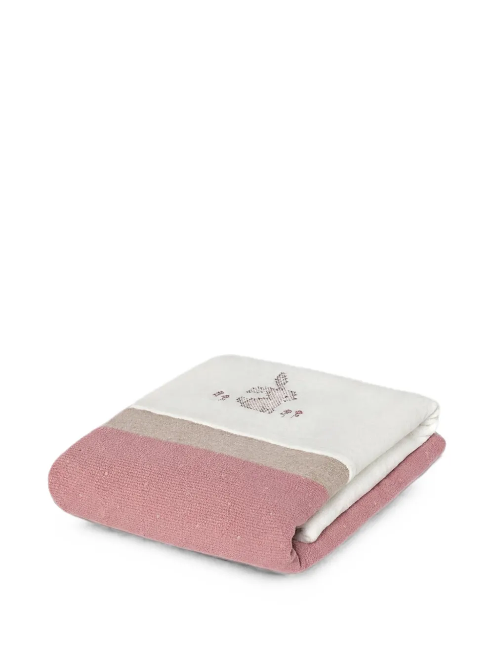 Mayoral Deken met colourblocking en geborduurd konijn Roze