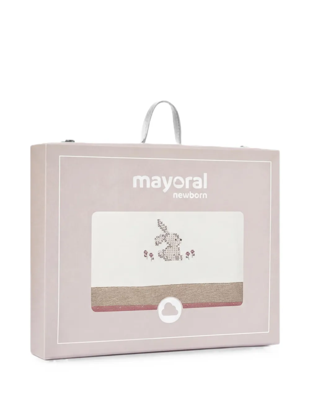 Mayoral Deken met colourblocking en geborduurd konijn Roze