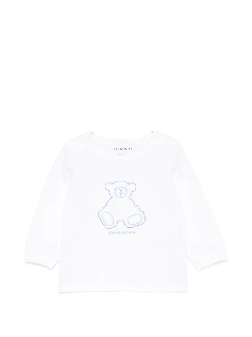 Givenchy Kids Tuinbroek en T-shirt met visgraatpatroon Blauw