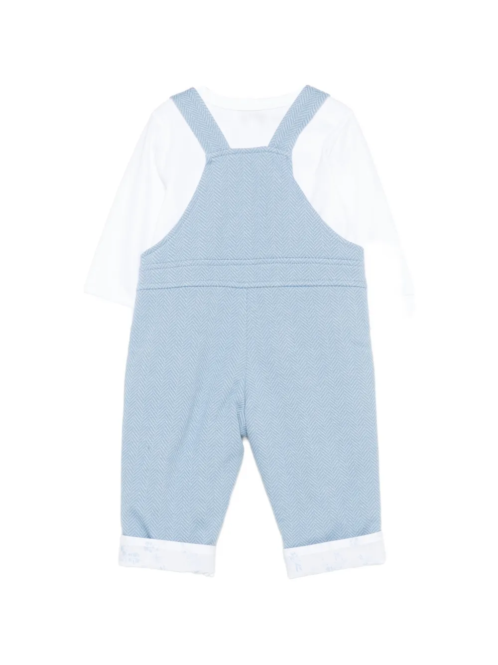 Givenchy Kids Tuinbroek en T-shirt met visgraatpatroon Blauw