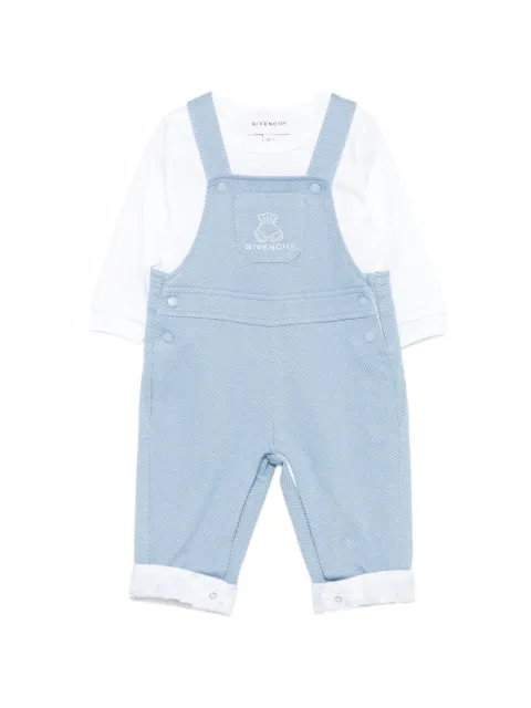 Givenchy Kids herringbone-pattern dungarees and T-shirt set