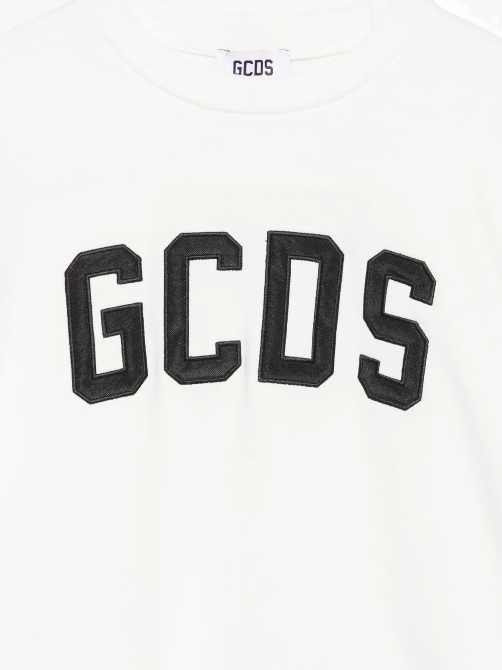 Gcds Kids Sweater met gestreepte mouwen en logopatch Wit