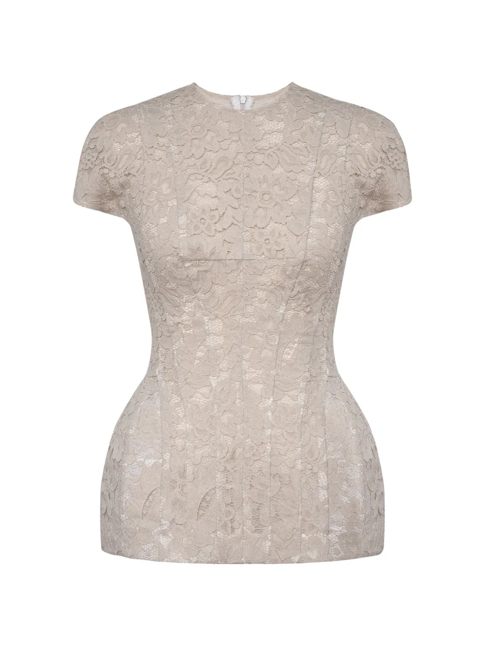 POST MERIDIEM floral-lace panelled top - Toni neutri