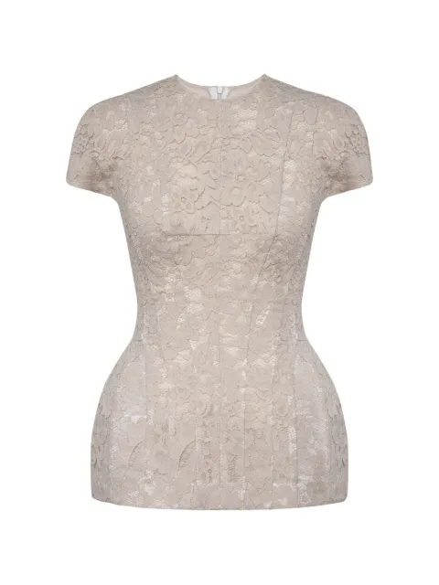 POST MERIDIEM floral-lace panelled top