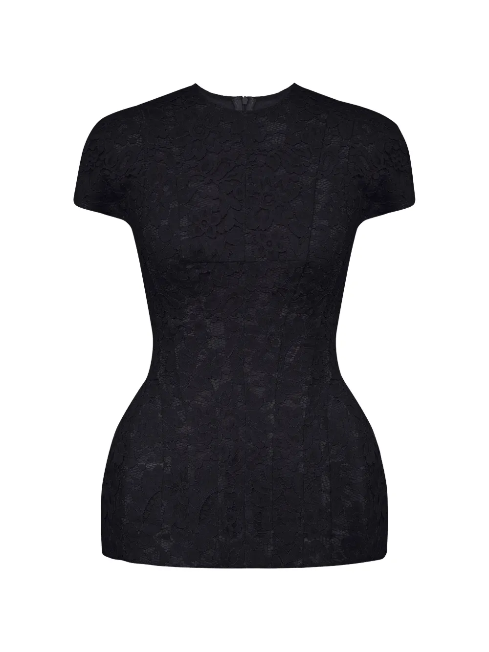 POST MERIDIEM crew neck lace-detail top - Nero