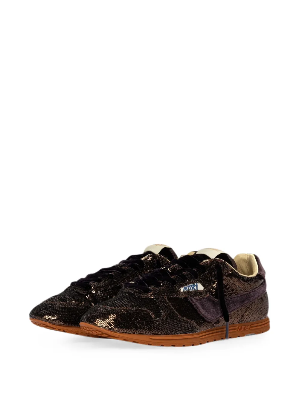 Autry Windspin Low sequin-embellished velvet sneakers Bruin