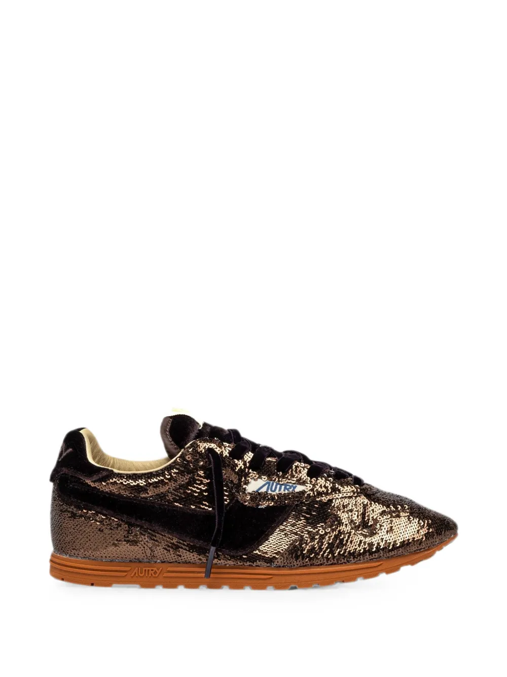 Autry Windspin Low sequin-embellished velvet sneakers Bruin