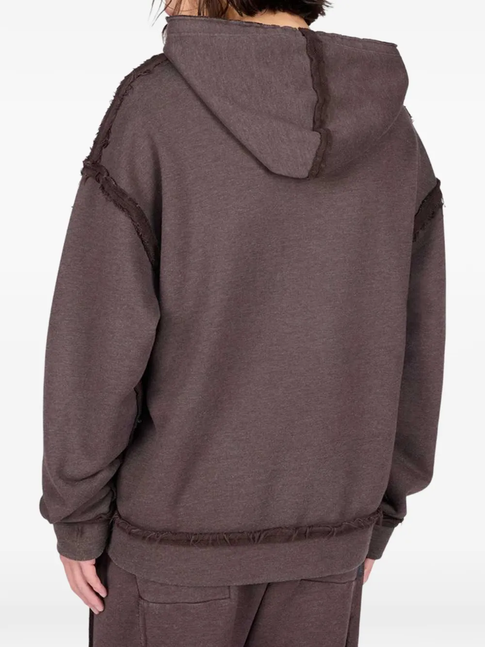 Haikure Joshua raw-edge hoodie Bruin