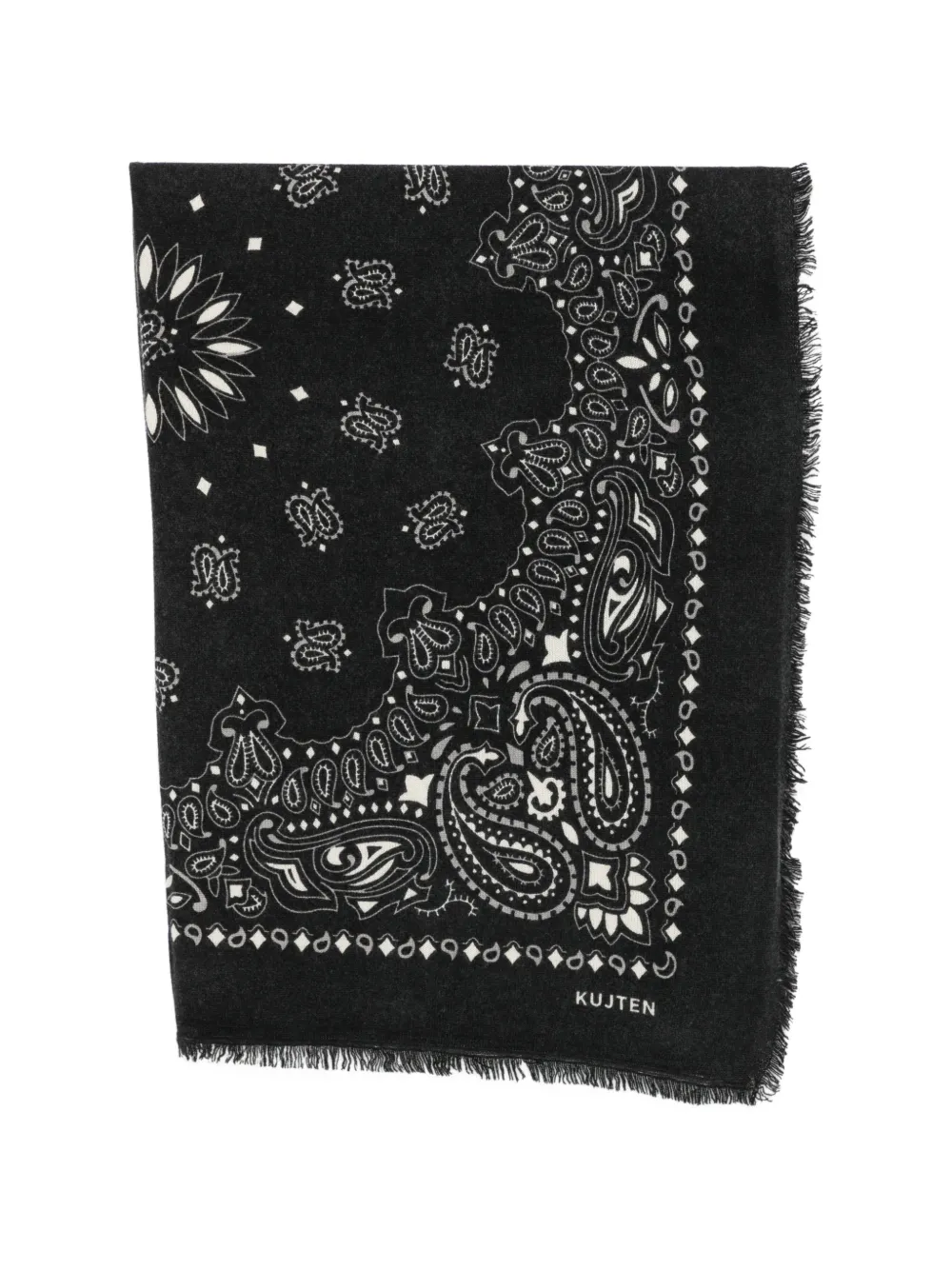 kujten Sciarpa con stampa paisley - Nero