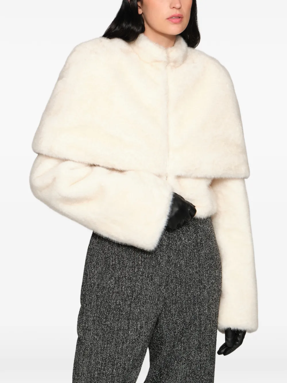 Et Ochs Vlad cape-overlay faux-fur jacket