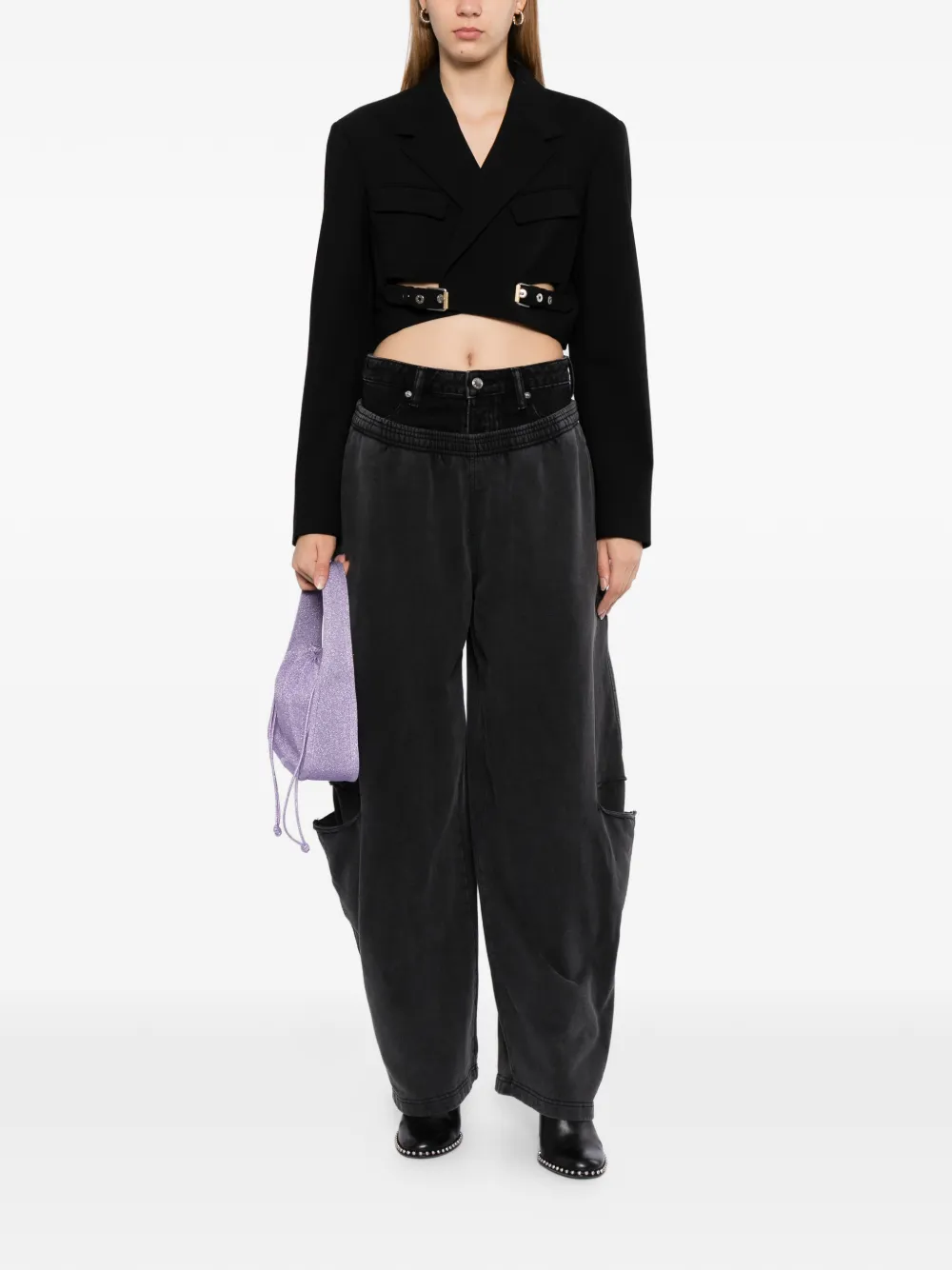 Alexander Wang pre-style slashed sweatpant pants Zwart