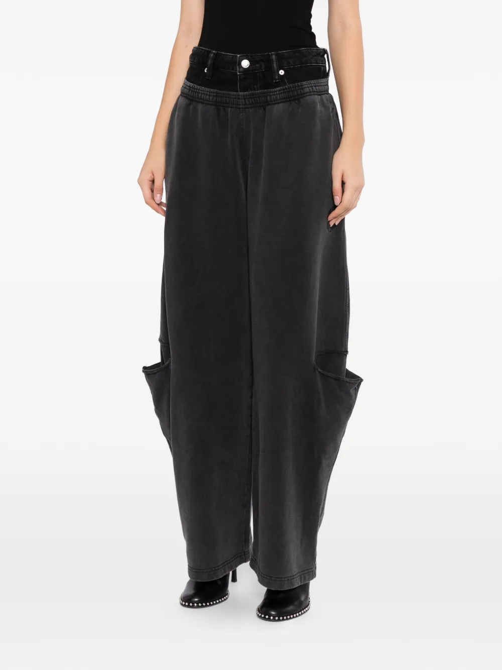 Alexander Wang pre-style slashed sweatpant pants Zwart