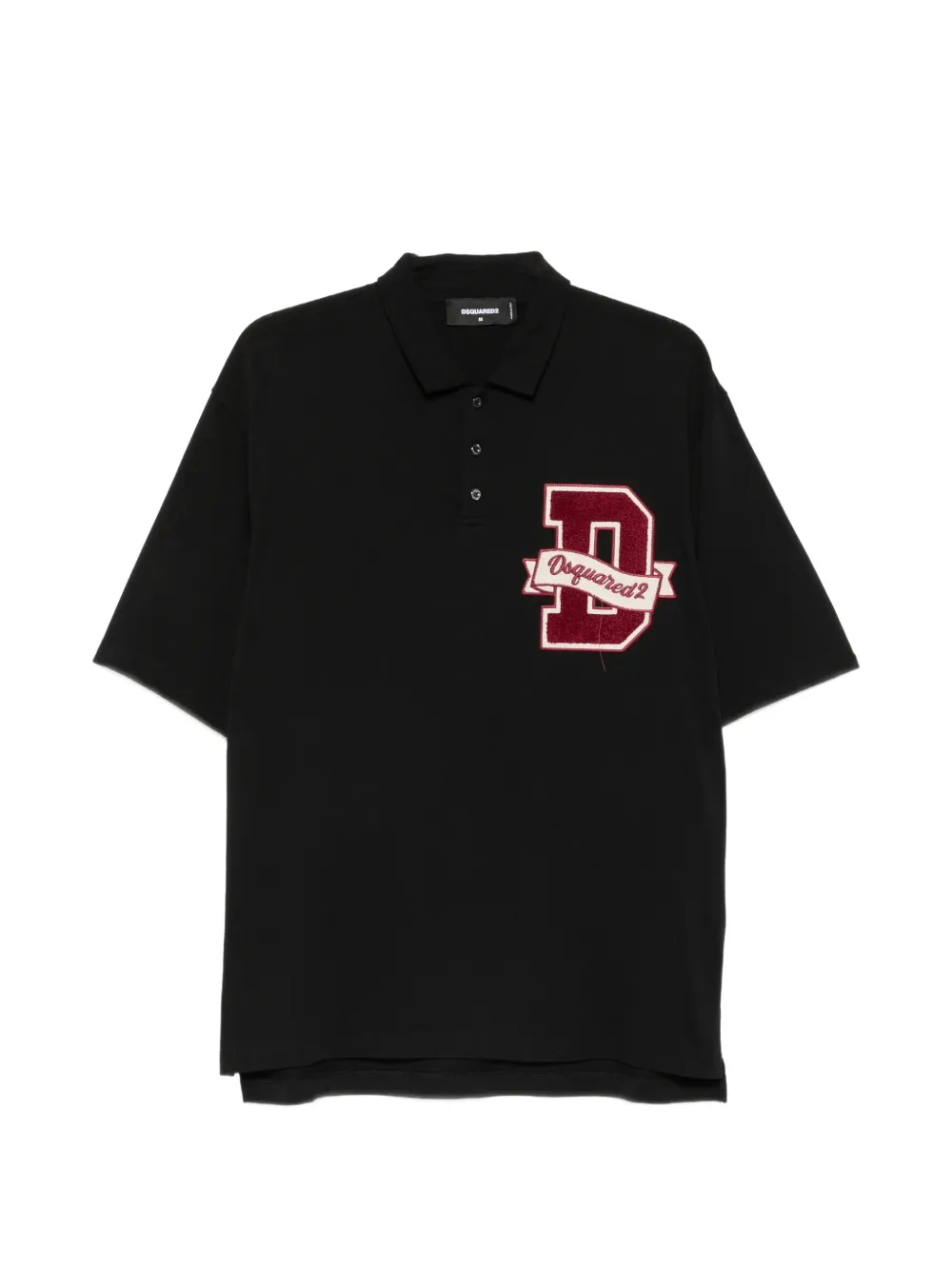 DSQUARED2 logo-patch polo shirt | Black | Image 1