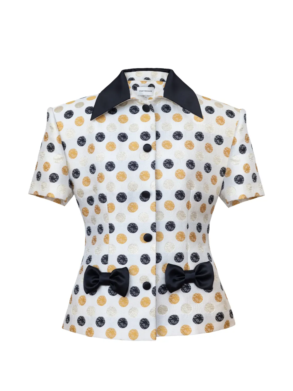 POST MERIDIEM polka-dot bow-detail jacket
