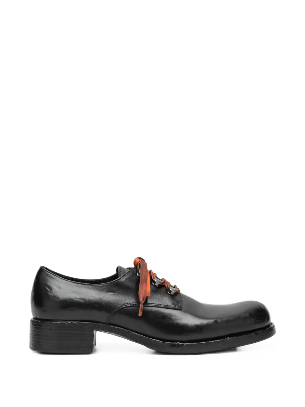 Prada Antiqued leather lace-up shoes - Nero