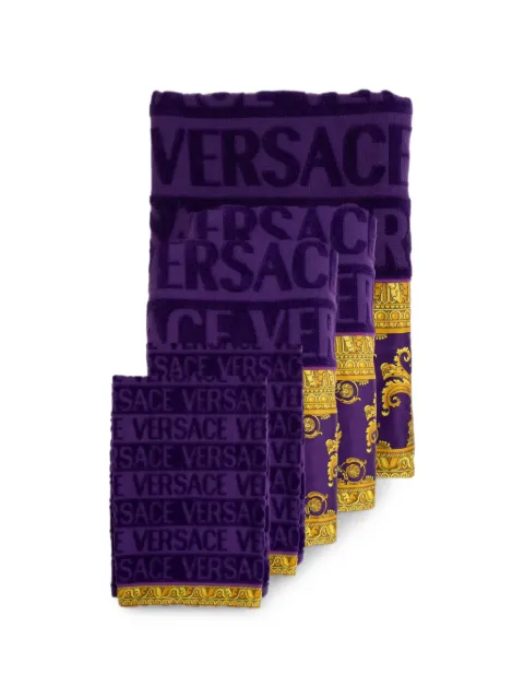 Versace Home I ♡ Baroque-print logo-jacquard towels (set of five)