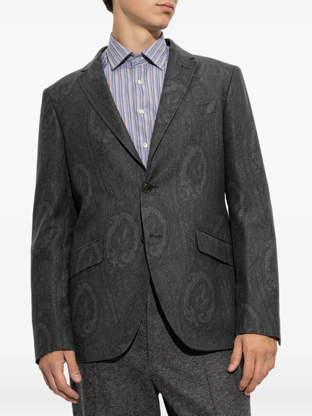 ETRO Blazer met paisley-print Grijs