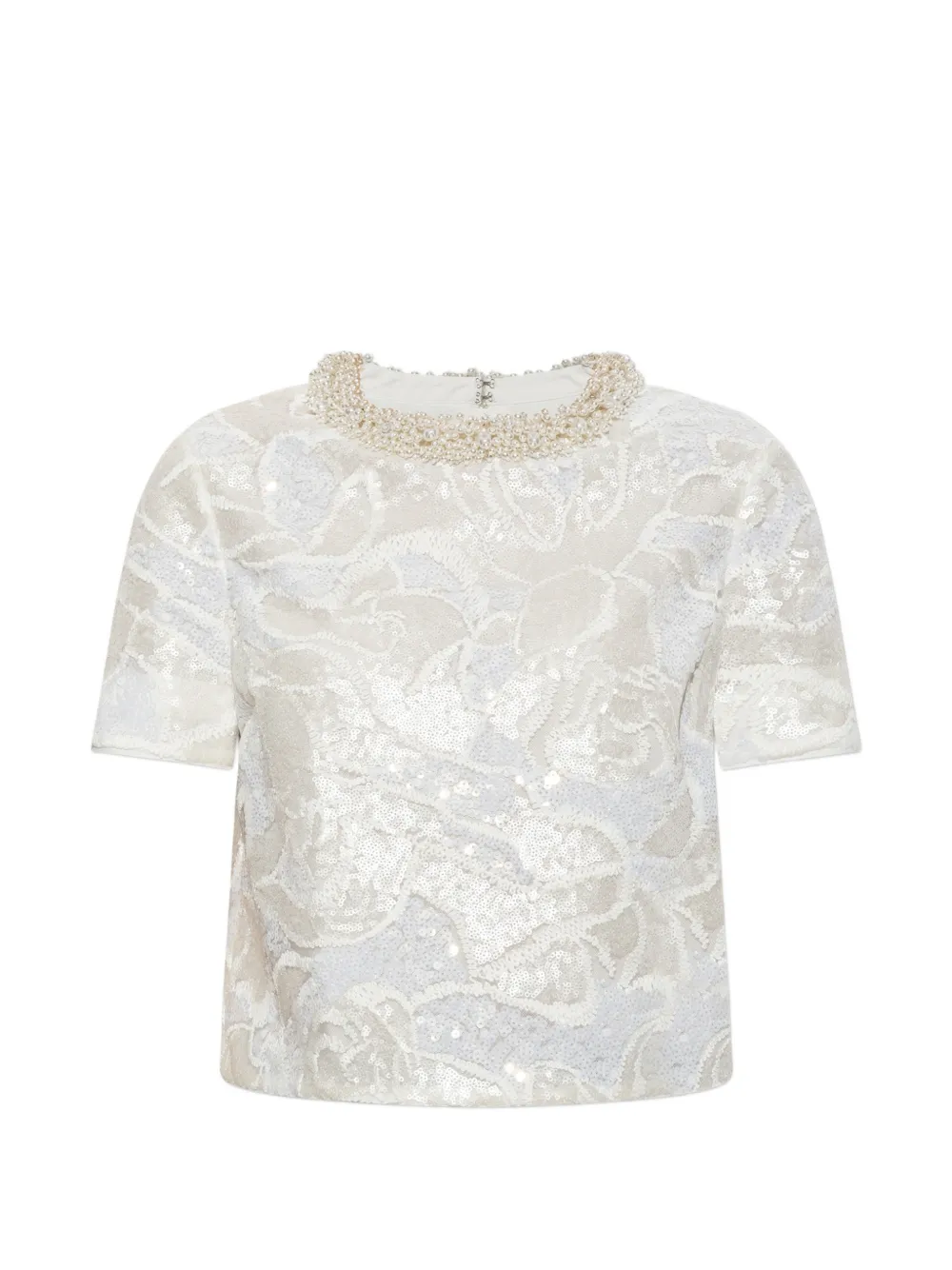 Self-Portrait white sequin lace top | White | Image 1