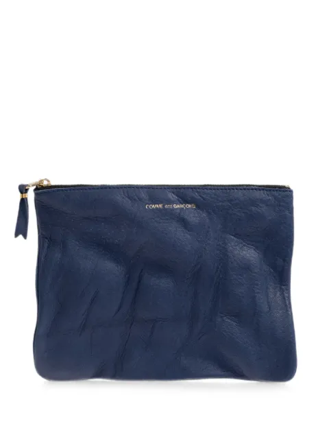 Comme Des Garçons logo-print leather pouch