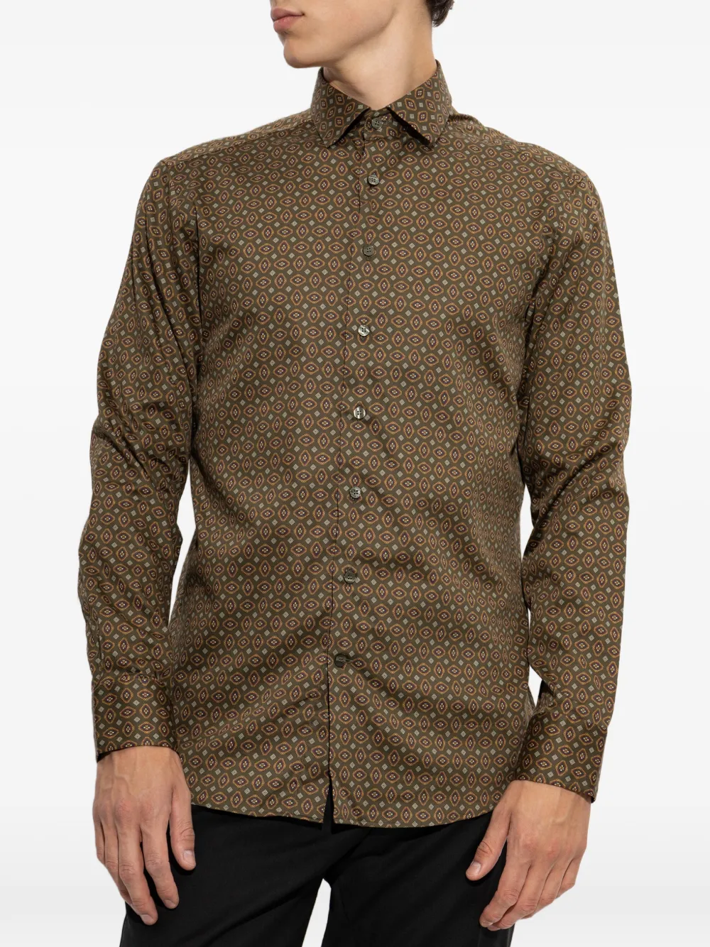 ETRO Overhemd met geometrische print Bruin