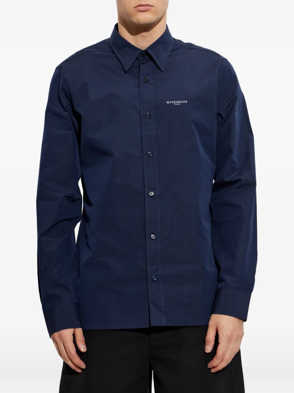 Givenchy embroidered-logo shirt Blauw