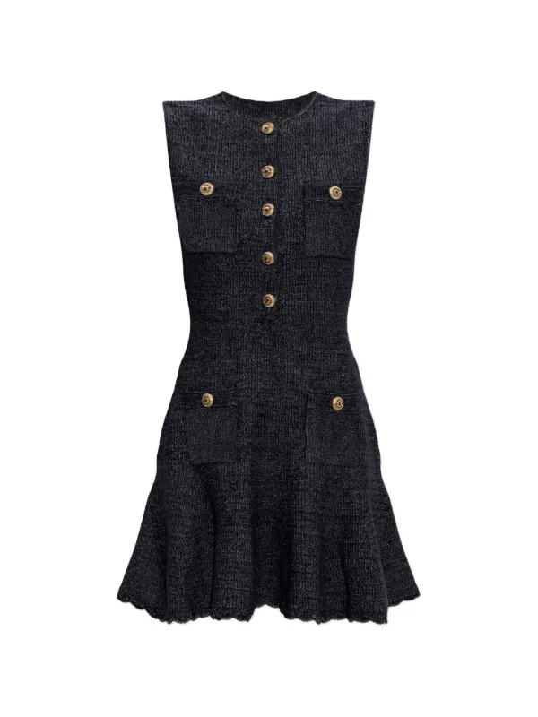 self portrait navy knit mini dress Self-Portrait Sleeveless Textured | Blue Ladies dresses