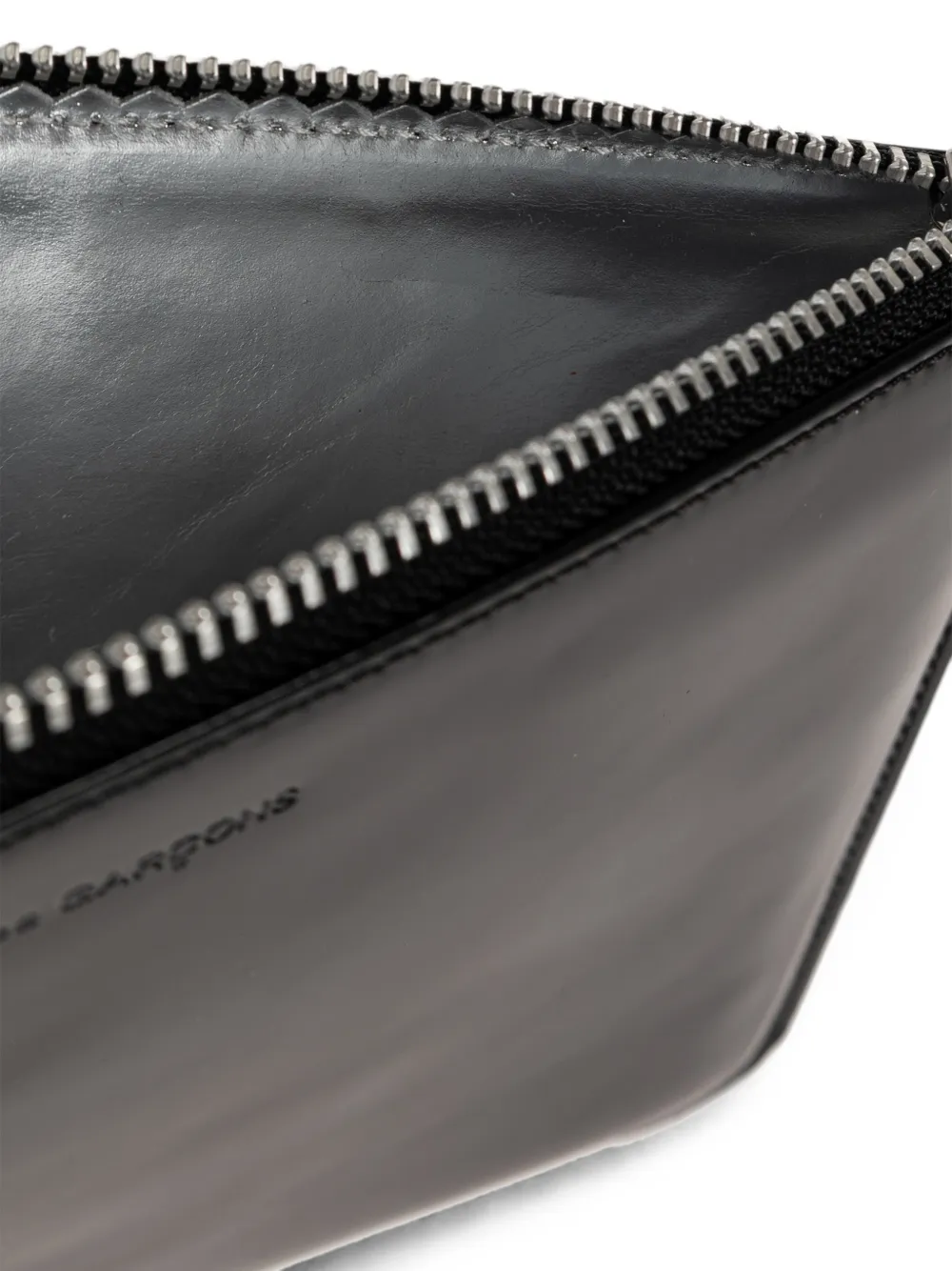 Comme Des Garçons Leren portemonnee met logoprint Zwart